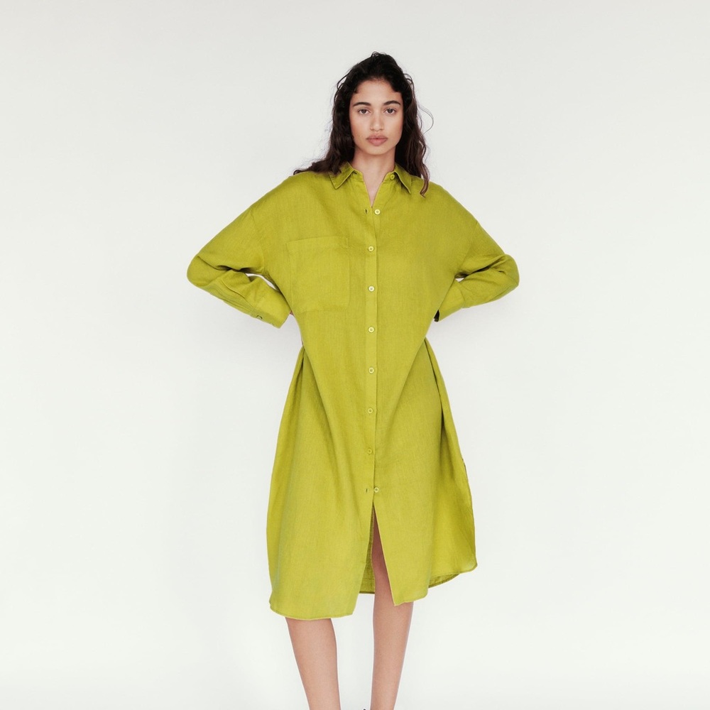 Zara Oversized Long Linen Shirt